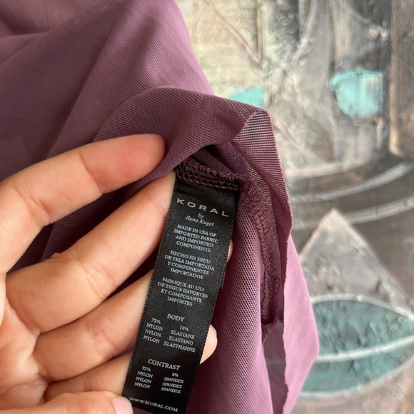 Koral Zyra Power Mesh Tank in Black Plum - Picture 11 of 13